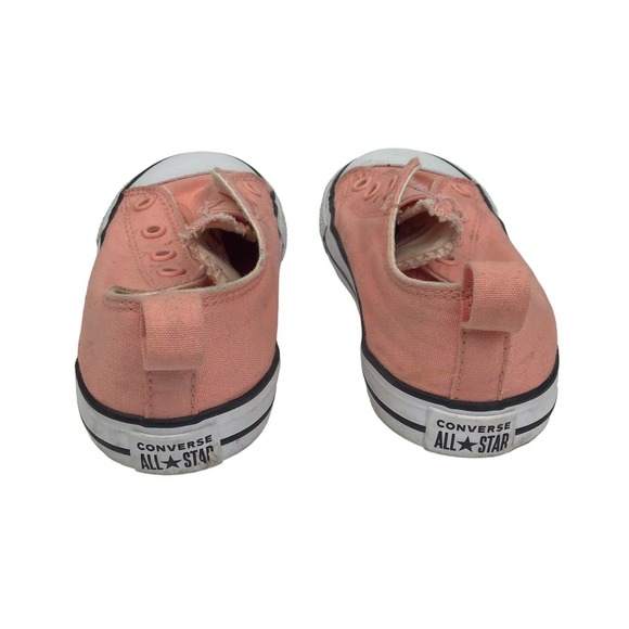 Converse Infant Chuck-T’s Low Top Sz 10 US All Star’s Peach/Pink 760850F Slip On - Picture 4 of 5